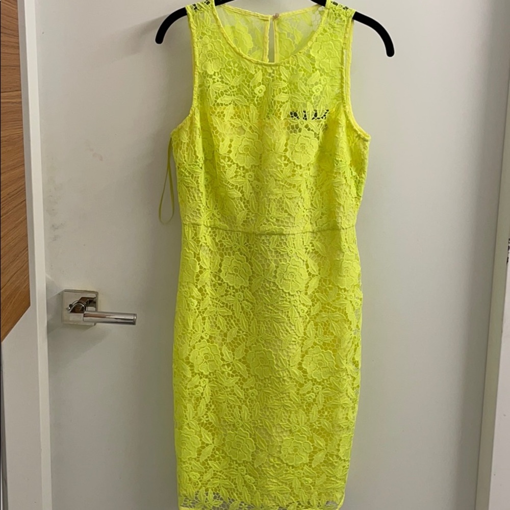 J Crew Neon Green Sleeveless Dress